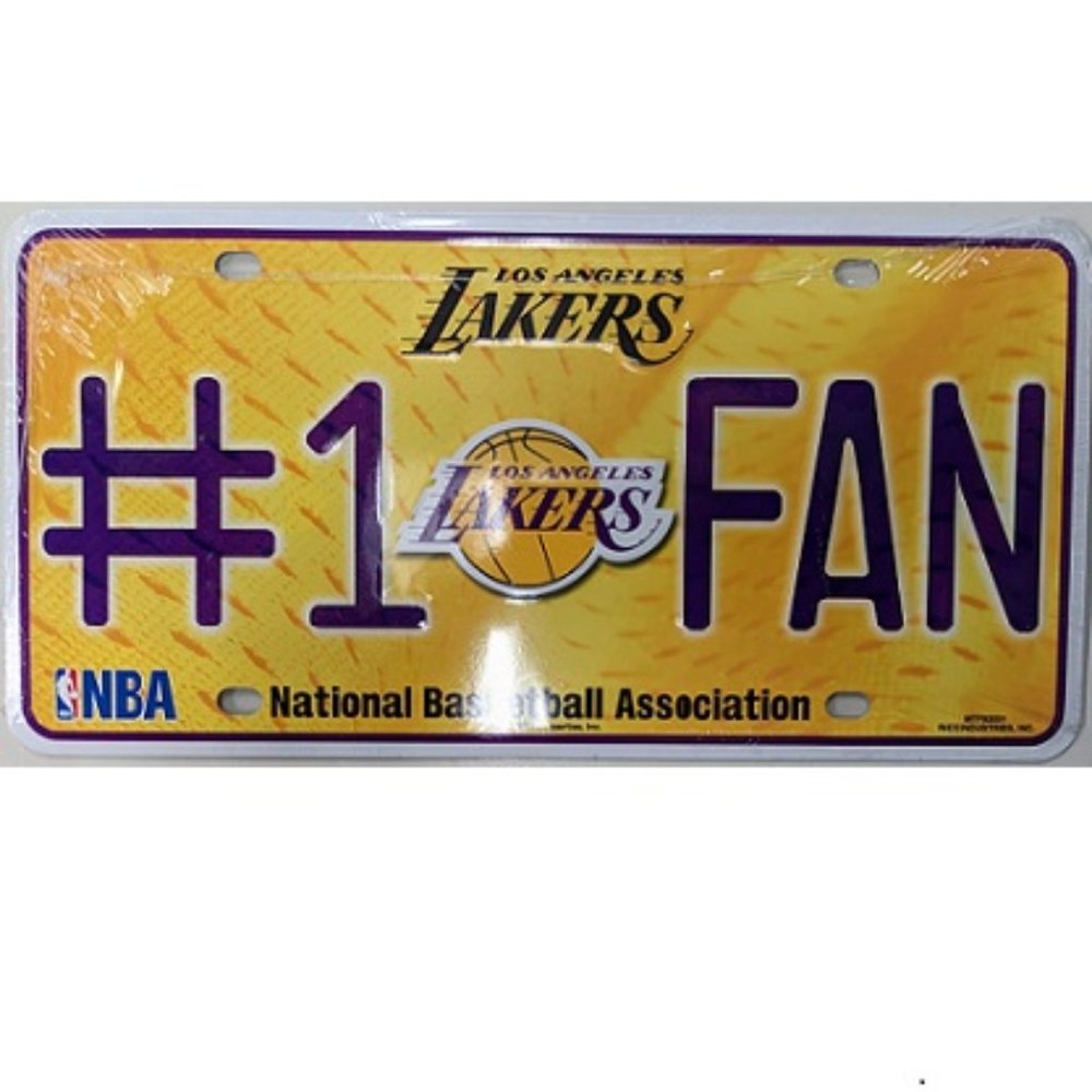 🏀🆕 LOS ANGELES LAKERS ALUMINUM #1 FAN LICENSE PLATE -NBA - UNISEX